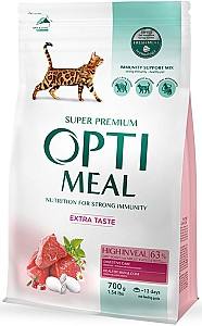 Сухой корм для кошек Optimeal Adult Cat Extra Taste Veal 700г