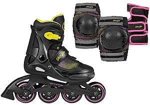 Роликовые коньки Playlife Joker Yellow Glow Combo Set 31-34 (880326)