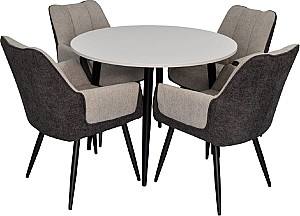 Set de masa si scaune Evelin DT 402-3B + 4 scaune QT-227 B / UF885-13 (Light Grey) / UF885-15 (Dark Grey)