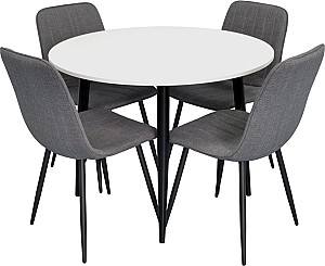 Set de masa si scaune Evelin DT 402-3B + 4 scaune YTC-078 B / BJORN-13 (Grey)