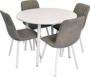 Set de masa si scaune Evelin DT 402-5Wh + 4 scaune YTC-078 Wh / UF885-14 (Grey)