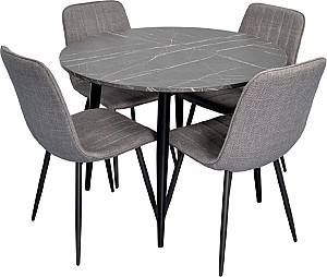 Set de masa si scaune Evelin DT 402-6B + 4 scaune YTC-078B BJORN-13 (Grey)