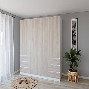 Dulap Smartex N17 200 cm Alb / Stejar Deschis