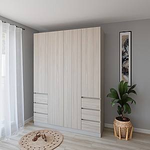 Dulap Smartex N17 200 cm Cașmir / Stejar Deschis