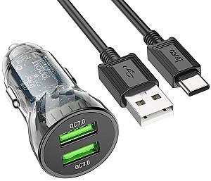 Автомобильная зарядка HOCO Z47 Transparent + USB Type-C