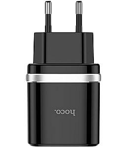 Зарядное устройство для телефона HOCO C12Q + Micro-USB Black