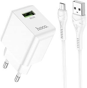 Зарядное устройство для телефона HOCO C98A Proton + Cable Micro White