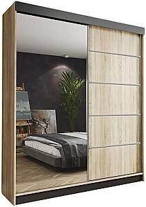 Шкаф-купе Prime Furniture Amo 200x200x62 Дуб Сонома (Бежевый)/Черный/Серебристый