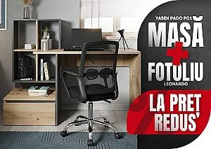 Письменный стол Yasen Paco PC2 Дуб Артизан / Антрацит + Кресло Leonardo