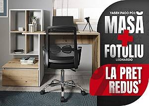 Письменный стол Yasen Paco PC2 Дуб Артизан / Белый + Кресло Leonardo
