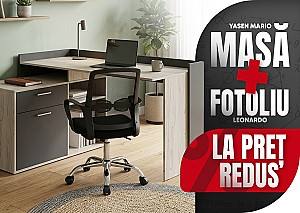 Письменный стол Yasen Mario Дуб Крафт Белый / Графит + Кресло Leonardo