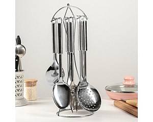 Set ustensile de bucatarie Andrimar Grup set pentru bucatarie pe suport din inox XH00078