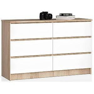 Комод Akord K120 6SZ Sonoma Oak/White