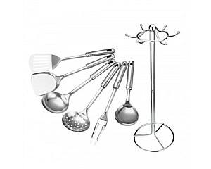 Set ustensile de bucatarie Andrimar Grup set pentru bucatarie pe suport din inox KH32-12-8