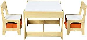 Masă de scris pentru copii Costway BB5584NA White/Natural