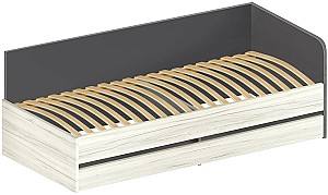 Pat copii Modern Komfi 90x200 Gri ardezie/Stejar artizanal alb