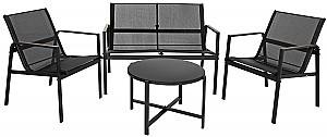 Set mobila de gradina Gardlov 27622 Negru/Lemn (Maro)