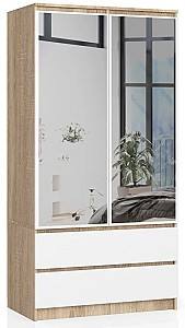 Dulap Akord S90 2D2SZ 2 Lustro Stejar Sonoma (Bej)/Alb
