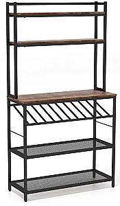 Стеллаж Costway KC53460CF Rustic Brown/Black
