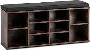 Raft pentru incaltaminte Mebel Elite Axel 104cm Stejar Rustic (Maro)/Negru