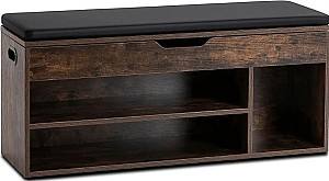 Raft pentru incaltaminte Mebel Elite Alec 100cm Stejar Rustic (Maro)/Negru