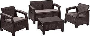 Set mobila de gradina Heniver Novara 2+1+1+T Maro
