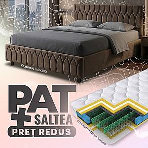 Pat VLM Optimus 160x200 Maro + Saltea Salt Confort Clasic 160x200
