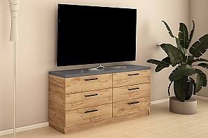 Comoda PS KZ-150 (6 sert.) Stejar Auriu / Grafit Gri