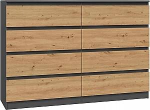 Комод TopEshop Malwa M8 140 Антрацит (Серый)/Дуб Артизан (Коричневый)
