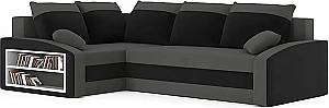 Угловой диван Magnifico Meble Grande Left Shelf Bonell Mikrofaza 27/Mikrofaza 15 Left Серый/Черный