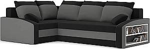 Угловой диван Magnifico Meble Grande Right Shelf Bonell Mikrofaza 15/Mikrofaza 27 Left Черный/Серый