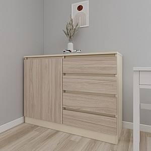 Comoda Smartex Т2 80 cm Ivory / Stejar Deschis