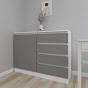 Comoda Smartex Т2 100 cm Alb / Grafit