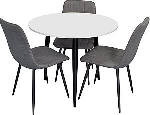 Set de masa si scaune Evelin DT 404-3B + 3 scaune YTC-078 B / BJORN-13 (Grey)