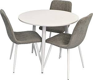 Набор стол и стулья Evelin DT 404-5Wh + 3 стула YTC-078 Wh / UF885-14 (Grey)
