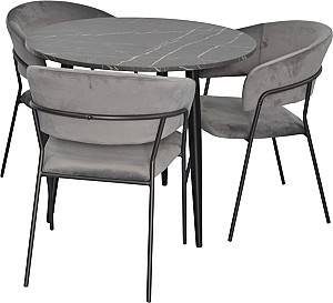 Набор стол и стулья Evelin DT 404-6B + 3 стула YTC-097B UF BLU-14 (Dark Grey)