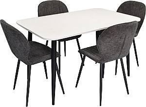 Набор стол и стулья Evelin DT 405-3B + 4 стула YTC-064 B / UF885-15 (Dark Grey)