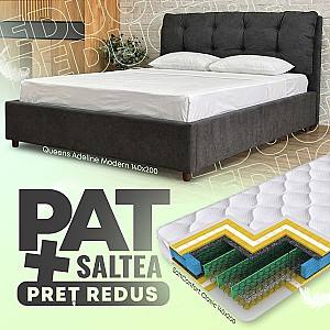 Pat Queens Adaline Modern 140x200 + Saltea Salt Confort Clasic 140x200