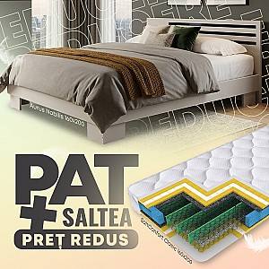 Pat Aurus Nobilis 160x200 Caşmir + Saltea Salt Confort Clasic 160x200