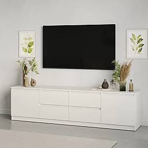 Tumba pentru televizor MBS Neo 4S2D (200x43x53 cm) Alb
