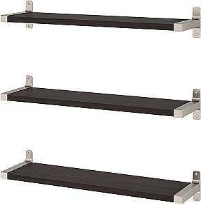 Полка на стену IKEA Bergshult/Granhult 80x20 Коричнево Черный/Никелированный