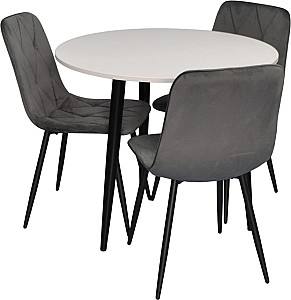 Set de masa si scaune Evelin DT 404-3B + 3 scaune YTC-080 B / BLUVEL-14 (Dark Grey)