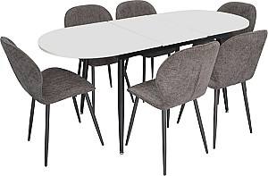 Set de masa si scaune Evelin DT 533R B + 6 scaune YTC-064 B / UF885-15 (Dark Grey)