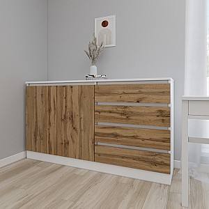 Comoda Smartex Т2 160 cm Alb / Stejar Închis