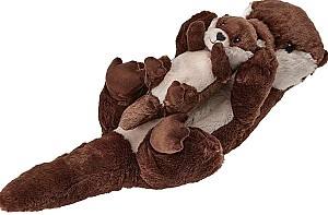 Jucarie de plus IKEA Skogsduva Vidra cu pui 45cm Maro/Bej