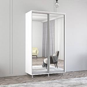 Шкаф-купе Mobildor Lux Aron 130 (2 зеркало) Белый