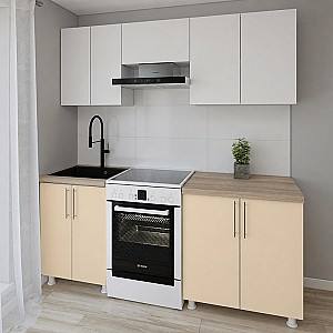 Set mobila bucatarie Smartex K1 200 cm Alb / Ivory