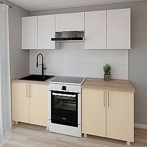 Set mobila bucatarie Smartex K1 220 cm Alb / Ivory