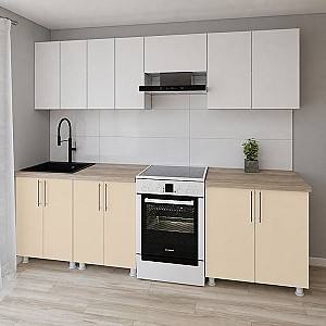Кухонный гарнитур Smartex K1 260 см Белый / Слоновая Кость