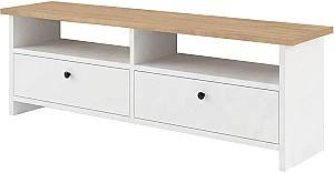 Tumba pentru televizor Bofigo 120x50x30cm Santorini Stejar Safir (Bej)/Alb